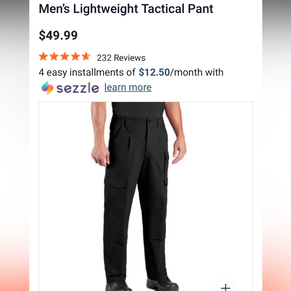 NWT Propper Lightweight Tactical Pants -black-